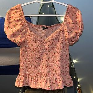 Pink floral top Large